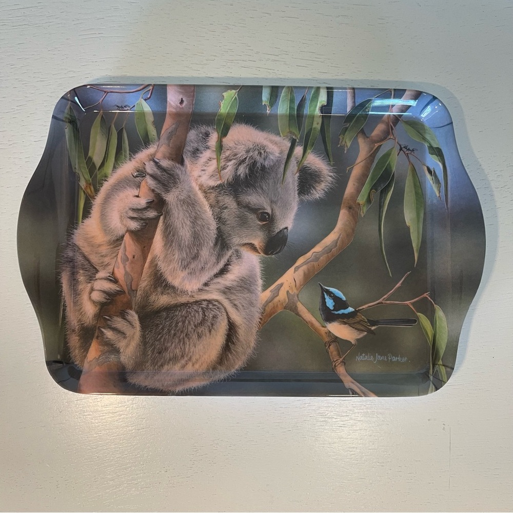 Koala and Bird Small Serving Plate Tray - unused